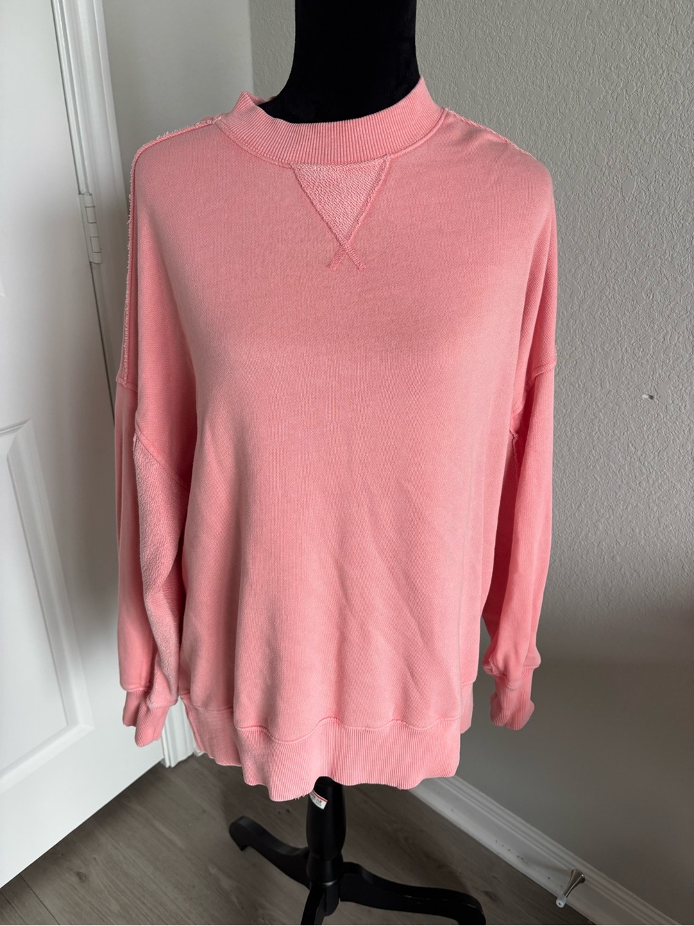 Aerie cotton blend crew neck oversized sweatshirt